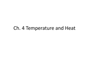 Chapter 4: Temperature and Heat