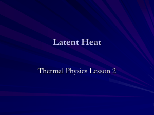 Thermal Physics 2 - Latent Heat