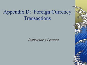Appendix E: Foreign Currency Transactions