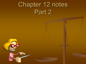 Chapter 12 notes Part 2