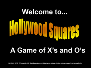 Welcome to... A Game of X's and O's