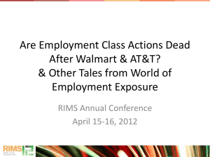 EMP201 -- Are Employment Class Actions Dead After Walmart & AT&T
