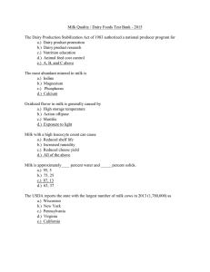 Dairy Foods Test Bank