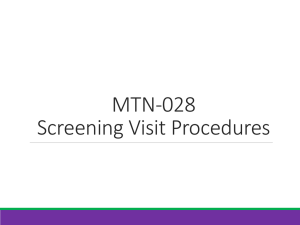 02: Screening Visit Procedures