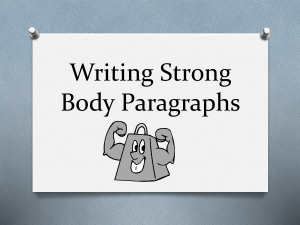 Writing Strong Body Paragraphs