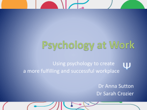 Chapter 1: What is Work Psychology?