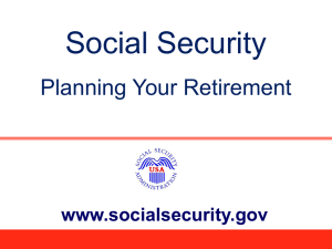Social Security - Planning Your Retirement
