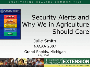 Security Alerts and Why Agriculture Should Care