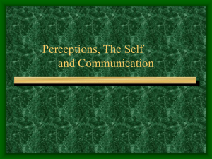 Perceptions, Self and Communication