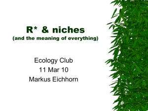 What Is A Niche? - Behaviour and Ecology at Nottingham