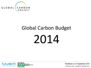 Global Carbon Budget 2014 – slides