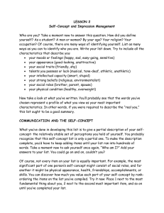 LESSON 2 Self-Concept and Impression Management Who are you