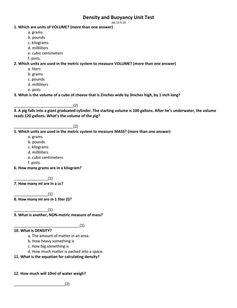 2010-density-and-buoyancy-short-answer-and-multiple-choice-test