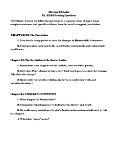 The Scarlet Letter Ch. 22-24 Reading Questions Directions: Answer