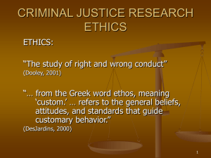 teaching criminal justice research ethics through a classroom