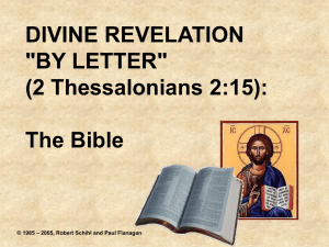 "By Letter" (2 Thess 2:15): The Bible