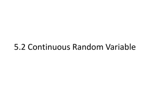 5.2 Continuous Random Variable