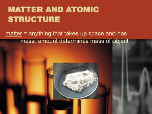 MATTER AND ATOMIC STRUCTURE