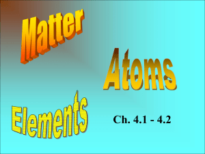 Ch. 4.1-4.2: Matter