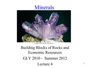 Lecture 4 - Minerals - FAU-Department of Geosciences