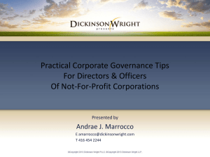 Practical Corporate Governance Tips For