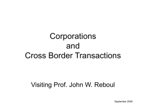 Corporations and Cross Border Transactions