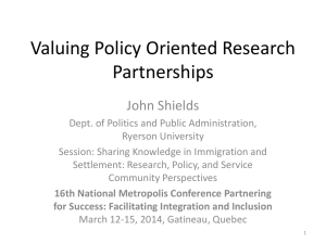 valuing policy oriented research partnerships