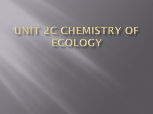 Unit 2C Chemistry of Ecology