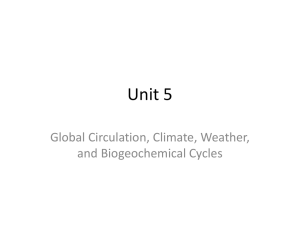 Unit 5 Notes -- Global Circulation, Weather, and