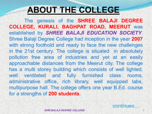 NAAC Presentation - Shri Balaji Degree College