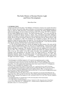 The Early History of Korean Electric Light and Power Development