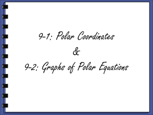 9-1: Polar Coordinates & 9-2: graphs of Polar Equations