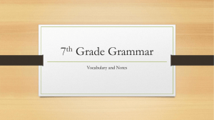 7th Grade Grammar notes Lessons 4 5 and 6