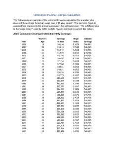 Retirement Income Example Calculation The following is an