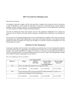 2013 Year-End Tax Planning Letter