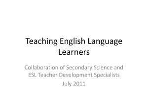 1st Teaching English Language Learners
