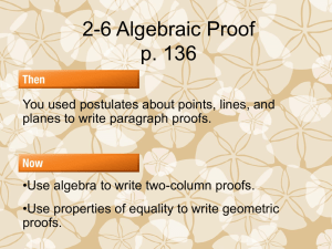 2-6 Algebraic Proofs
