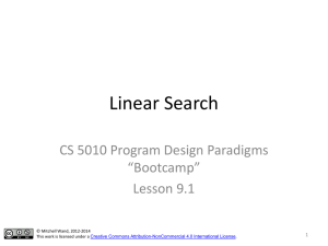 Lesson 9.1 Linear Search