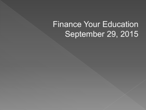 FINANCING YOUR EDUCATION