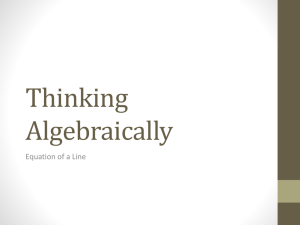 Thinking Algebraically