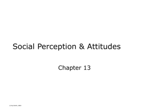 Social Perception & Attitudes
