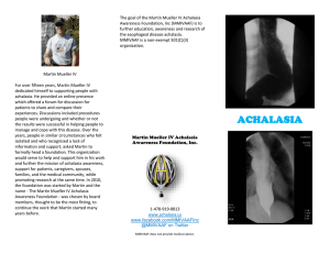 Achalasia pamphlet - Achalasia Foundation