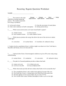 Review Worksheet On Recurring Regents Questions