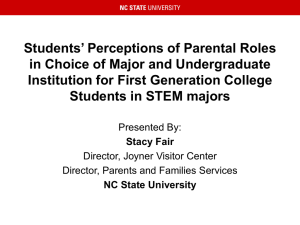 Students' Perceptions of Parental Roles in Choice of
