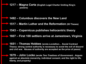 Magna Carta, June 15, 1217 (English Legal Charter limiting King's