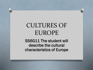 Notes - Cultures of Europe