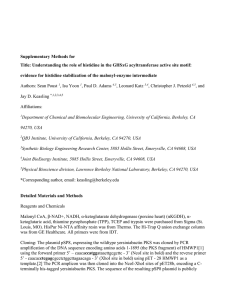 Supplementary Methods for Title: Understanding the role of histidine