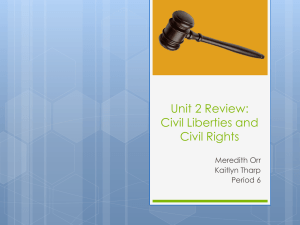 Unit 2 Review: Civil Liberties and Civil Rights