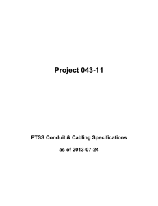 Project 043-11 PTSS Conduit & Cabling