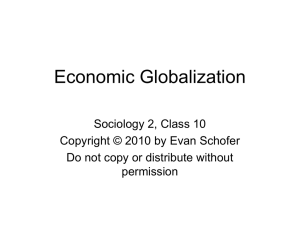 Class 10: Economic Globalization